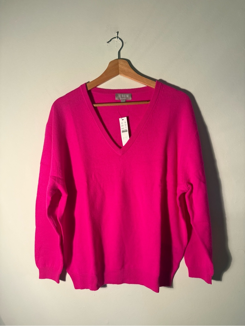 J. Crew Women's V-Neck Sweater in Bright Pink